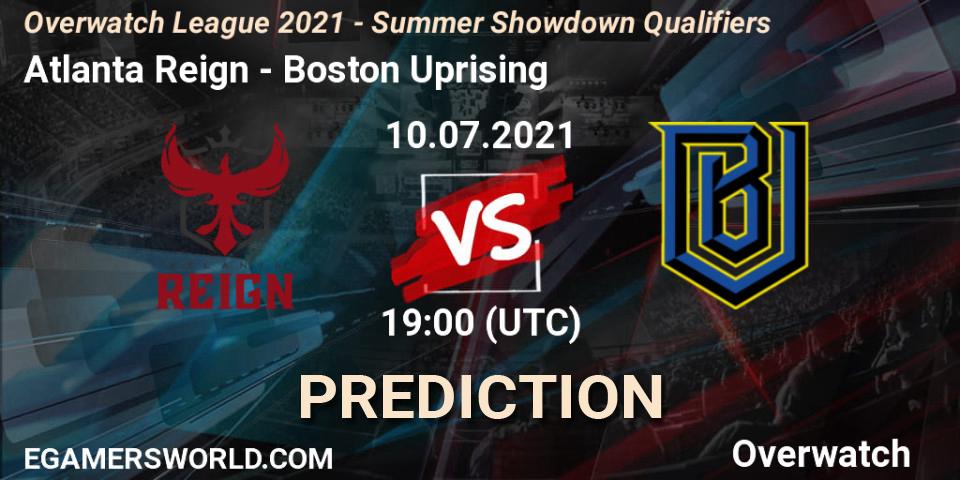 Pronóstico Atlanta Reign - Boston Uprising. 10.07.2021 at 19:00, Overwatch, Overwatch League 2021 - Summer Showdown Qualifiers