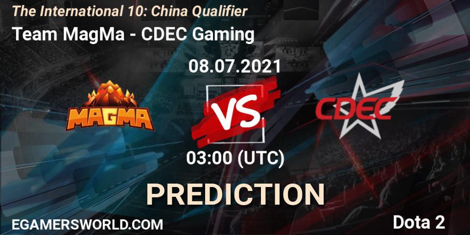Pronóstico Team MagMa - CDEC Gaming. 08.07.2021 at 03:00, Dota 2, The International 10: China Qualifier