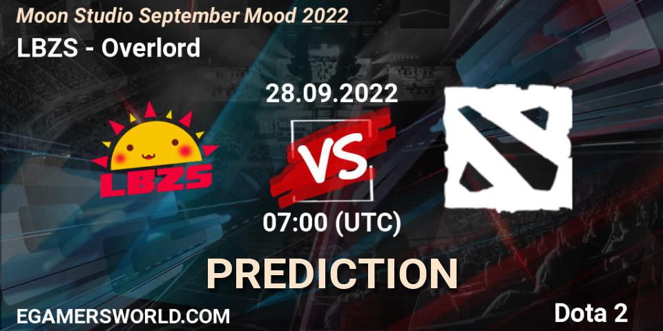 Pronóstico LBZS - Overlord. 28.09.2022 at 07:27, Dota 2, Moon Studio September Mood 2022