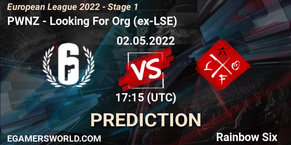 Pronóstico PWNZ - Looking For Org (ex-LSE). 02.05.22, Rainbow Six, European League 2022 - Stage 1