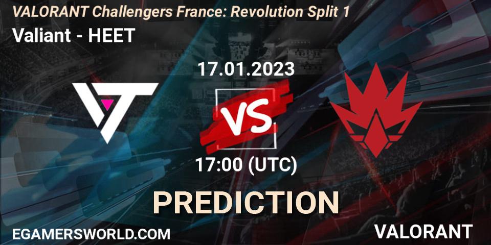 Pronóstico Valiant - HEET. 17.01.2023 at 17:00, VALORANT, VALORANT Challengers 2023 France: Revolution Split 1
