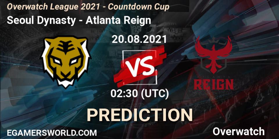 Pronóstico Seoul Dynasty - Atlanta Reign. 20.08.21, Overwatch, Overwatch League 2021 - Countdown Cup