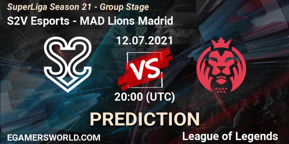 Pronóstico S2V Esports - MAD Lions Madrid. 12.07.2021 at 17:00, LoL, SuperLiga Season 21 - Group Stage 