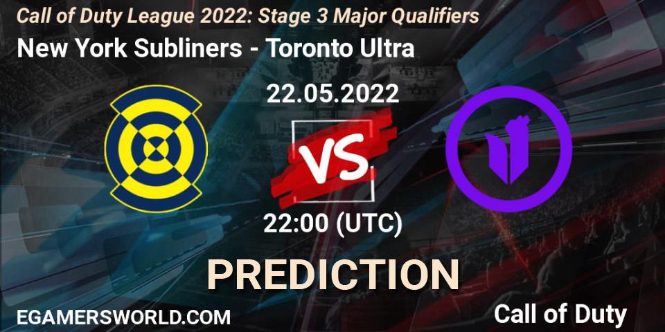 Pronóstico New York Subliners - Toronto Ultra. 22.05.2022 at 22:00, Call of Duty, Call of Duty League 2022: Stage 3