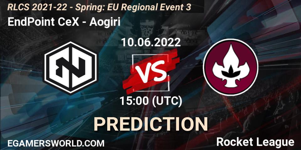 Pronóstico EndPoint CeX - Aogiri. 10.06.2022 at 15:00, Rocket League, RLCS 2021-22 - Spring: EU Regional Event 3