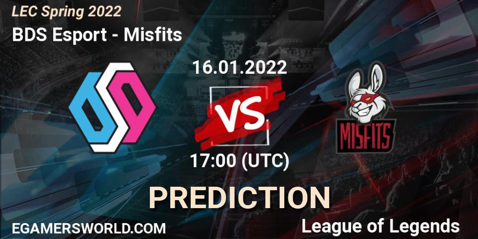 Pronóstico BDS Esport - Misfits. 16.01.2022 at 16:00, LoL, LEC Spring 2022 - Group Stage