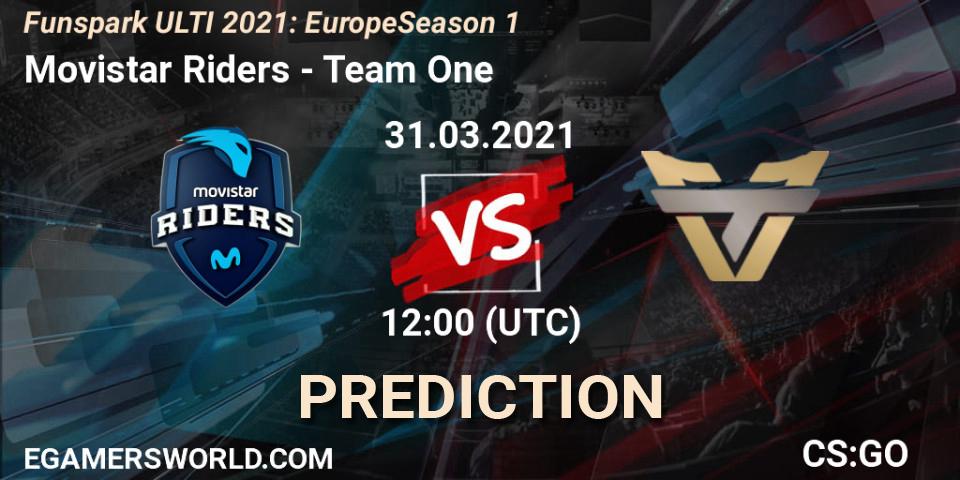 Pronóstico Movistar Riders - Team One. 31.03.2021 at 12:00, Counter-Strike (CS2), Funspark ULTI 2021: Europe Season 1