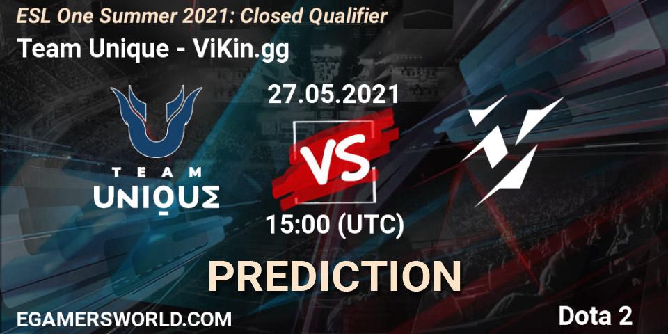 Pronóstico Team Unique - ViKin.gg. 27.05.2021 at 15:00, Dota 2, ESL One Summer 2021: Closed Qualifier