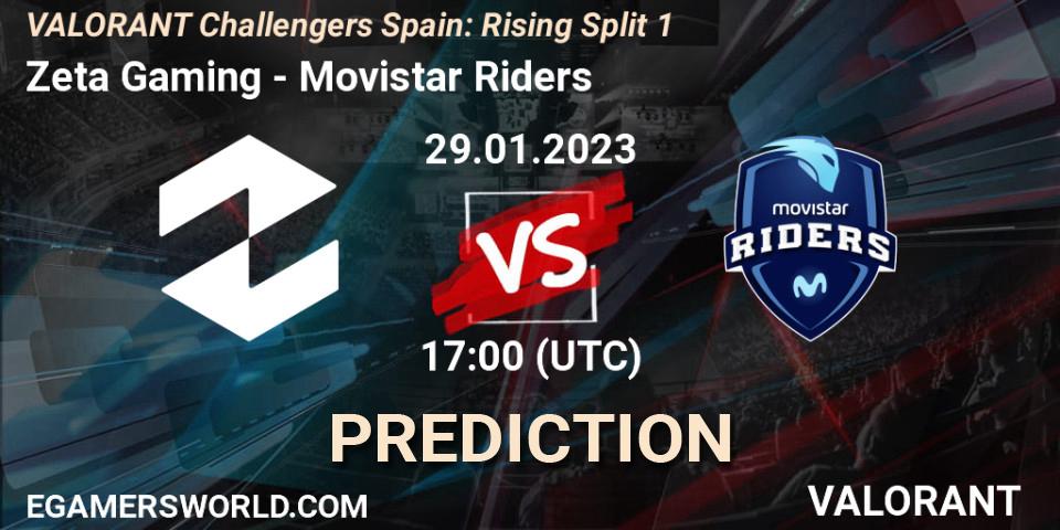 Pronóstico Zeta Gaming - Movistar Riders. 29.01.23, VALORANT, VALORANT Challengers 2023 Spain: Rising Split 1