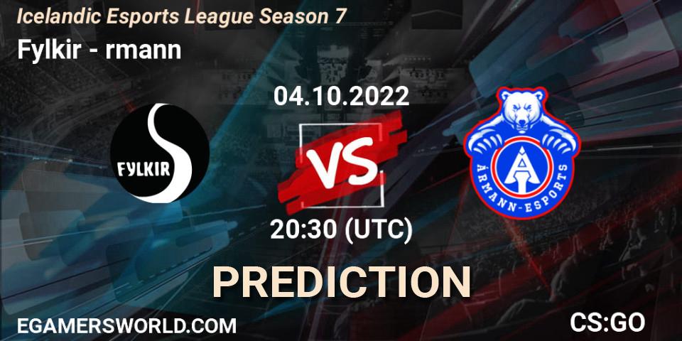 Pronóstico Fylkir - Ármann. 04.10.2022 at 20:30, Counter-Strike (CS2), Icelandic Esports League Season 7