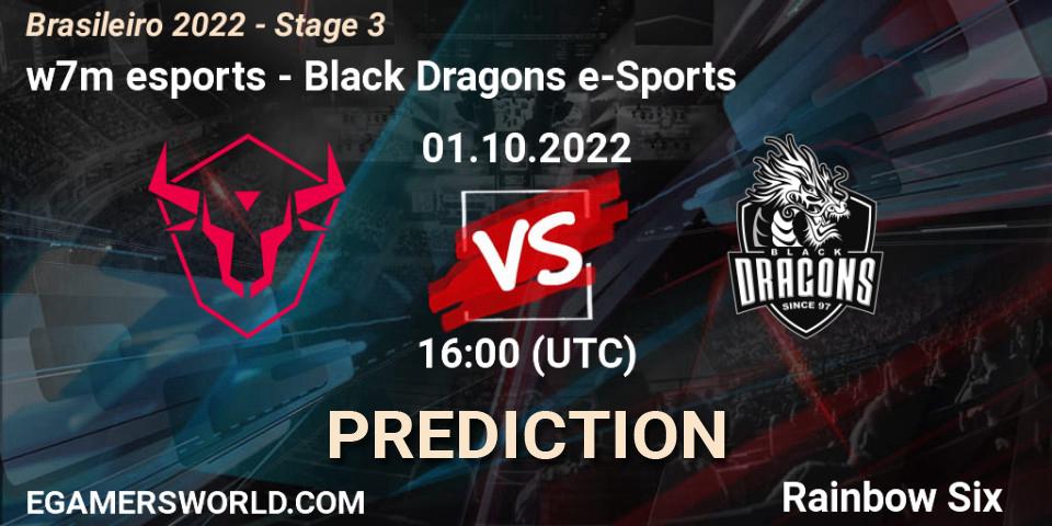 Pronóstico w7m esports - Black Dragons e-Sports. 01.10.2022 at 16:00, Rainbow Six, Brasileirão 2022 - Stage 3