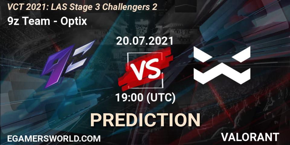 Pronóstico 9z Team - Optix. 20.07.2021 at 19:00, VALORANT, VCT 2021: LAS Stage 3 Challengers 2