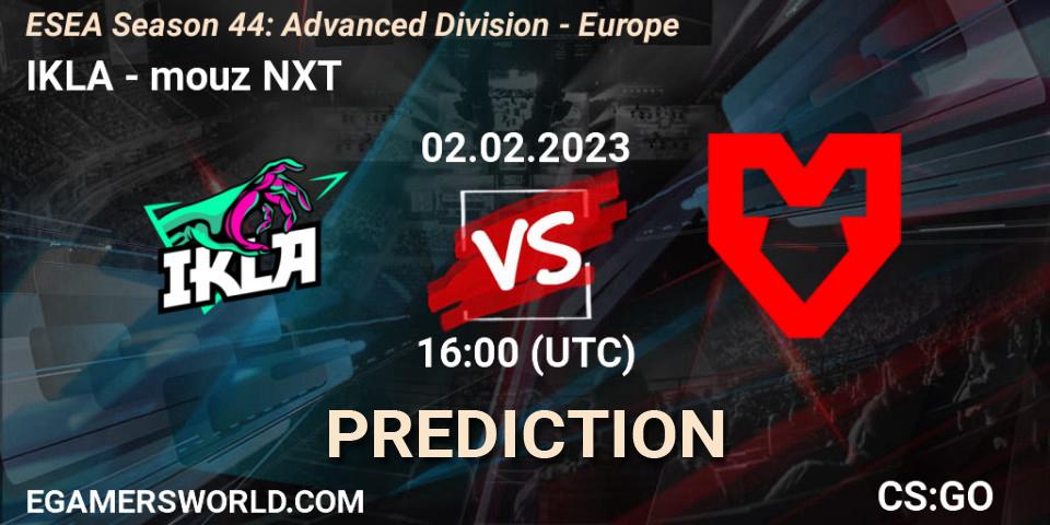 Pronóstico IKLA - mouz NXT. 15.02.23, CS2 (CS:GO), ESEA Season 44: Advanced Division - Europe