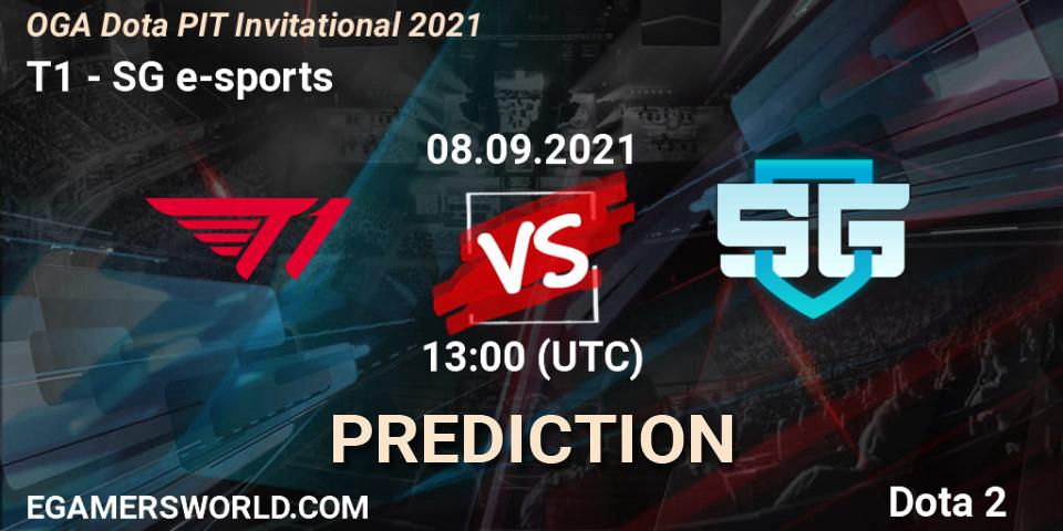 Pronóstico T1 - SG e-sports. 08.09.2021 at 12:26, Dota 2, OGA Dota PIT Invitational 2021