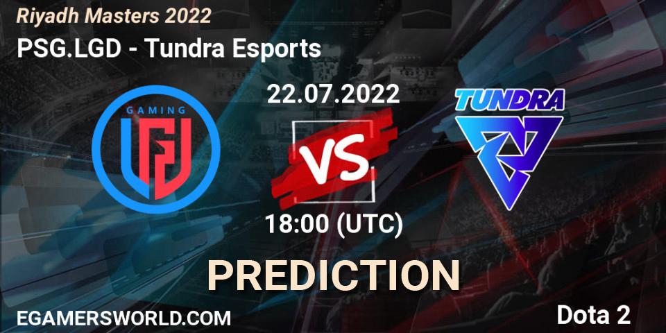 Pronóstico PSG.LGD - Tundra Esports. 22.07.2022 at 18:07, Dota 2, Riyadh Masters 2022