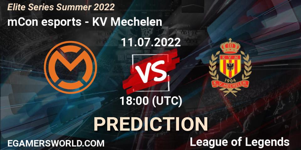 Pronóstico mCon esports - KV Mechelen. 11.07.2022 at 20:00, LoL, Elite Series Summer 2022