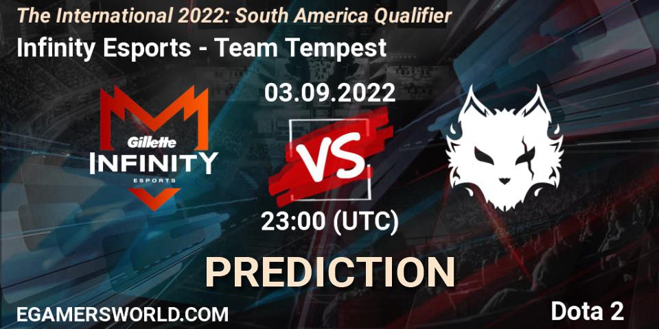 Pronóstico Infinity Esports - Team Tempest. 03.09.2022 at 23:03, Dota 2, The International 2022: South America Qualifier