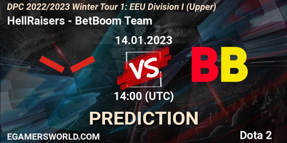 Pronóstico HellRaisers - BetBoom Team. 14.01.2023 at 14:32, Dota 2, DPC 2022/2023 Winter Tour 1: EEU Division I (Upper)