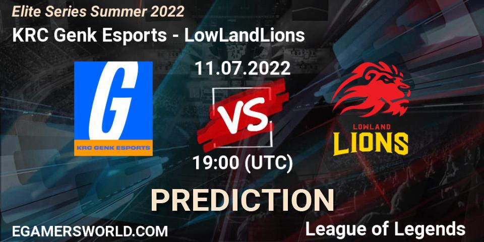 Pronóstico KRC Genk Esports - LowLandLions. 11.07.22, LoL, Elite Series Summer 2022