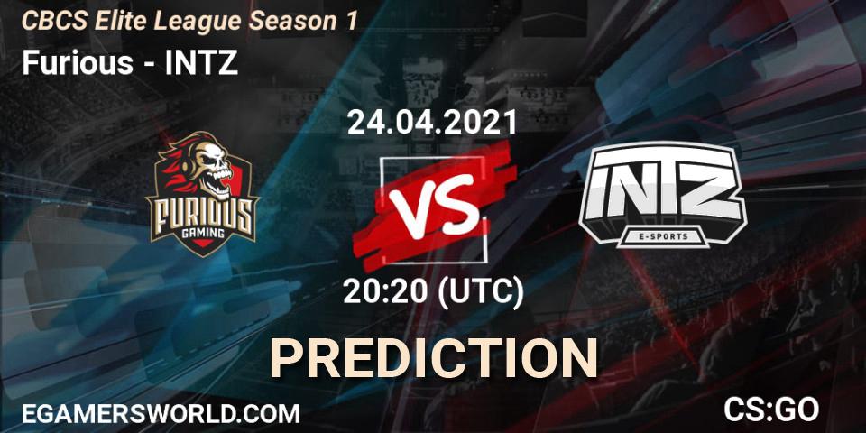 Pronóstico Furious - INTZ. 24.04.2021 at 20:20, Counter-Strike (CS2), CBCS Elite League Season 1