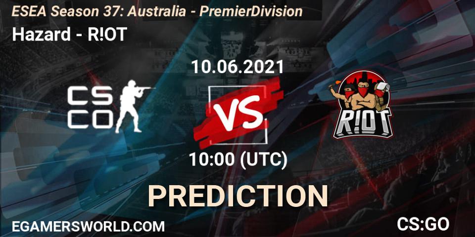 Pronóstico Hazard - R!OT. 10.06.21, CS2 (CS:GO), ESEA Season 37: Australia - Premier Division