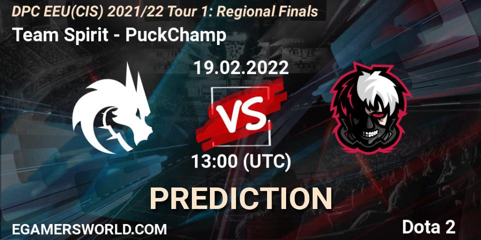 Pronóstico Team Spirit - PuckChamp. 19.02.22, Dota 2, DPC EEU(CIS) 2021/22 Tour 1: Regional Finals
