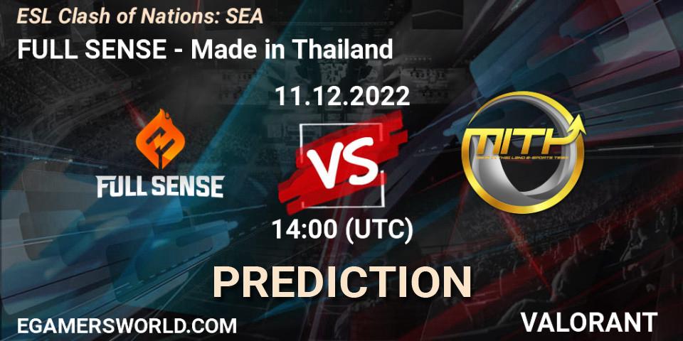 Pronóstico FULL SENSE - Made in Thailand. 11.12.22, VALORANT, ESL Clash of Nations: SEA