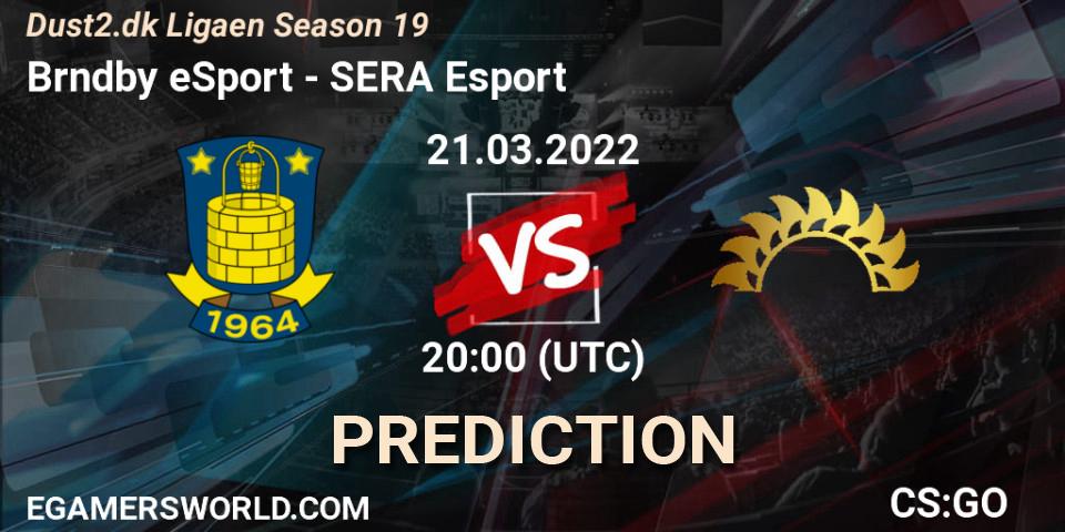 Pronóstico Brøndby eSport - SERA Esport. 21.03.2022 at 20:00, Counter-Strike (CS2), Dust2.dk Ligaen Season 19
