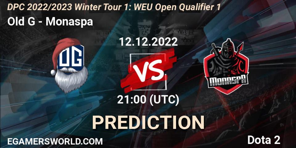 Pronóstico Old G - Monaspa. 12.12.22, Dota 2, DPC 2022/2023 Winter Tour 1: WEU Open Qualifier 1