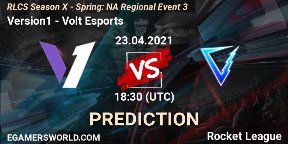 Pronóstico Version1 - Volt Esports. 23.04.2021 at 18:50, Rocket League, RLCS Season X - Spring: NA Regional Event 3