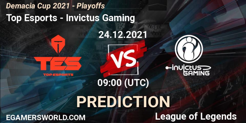 Pronóstico Top Esports - Invictus Gaming. 24.12.2021 at 09:00, LoL, Demacia Cup 2021 - Playoffs