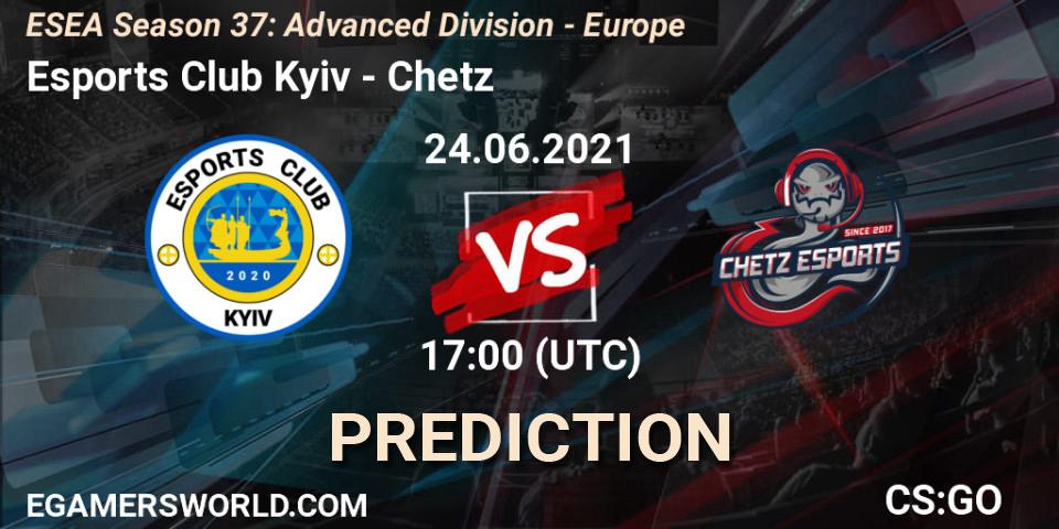 Pronóstico Esports Club Kyiv - Chetz. 24.06.21, CS2 (CS:GO), ESEA Season 37: Advanced Division - Europe