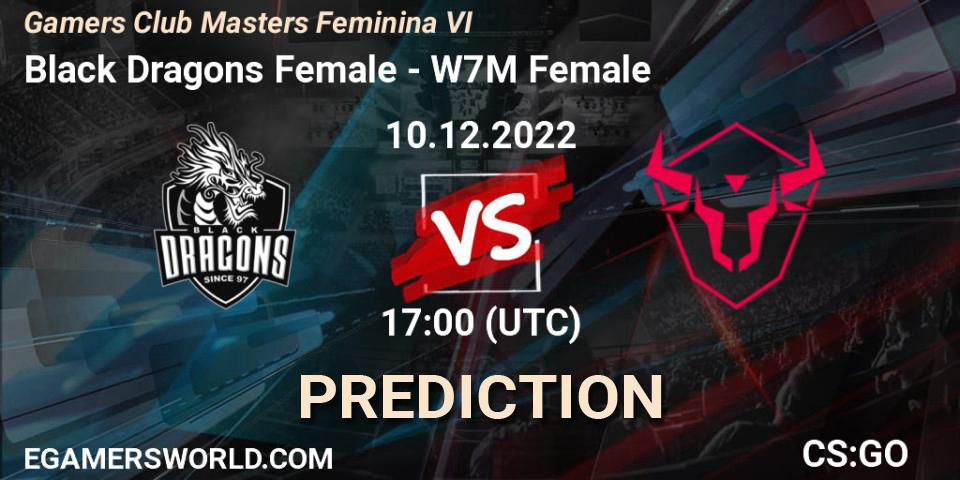 Pronóstico Black Dragons Female - W7M Female. 10.12.2022 at 17:00, Counter-Strike (CS2), Gamers Club Masters Feminina VI