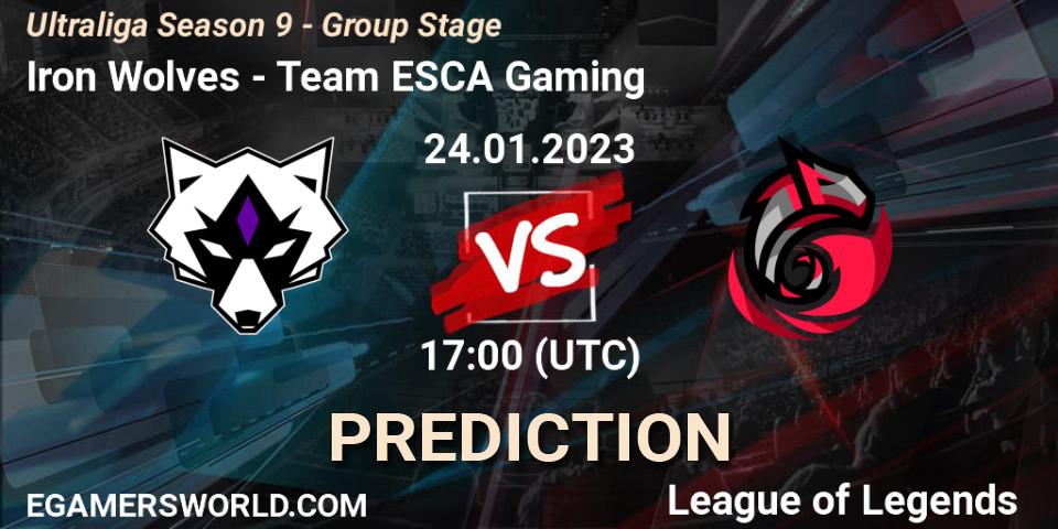 Pronóstico Iron Wolves - Team ESCA Gaming. 24.01.2023 at 17:00, LoL, Ultraliga Season 9 - Group Stage