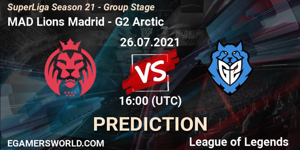 Pronóstico MAD Lions Madrid - G2 Arctic. 26.07.2021 at 19:00, LoL, SuperLiga Season 21 - Group Stage 