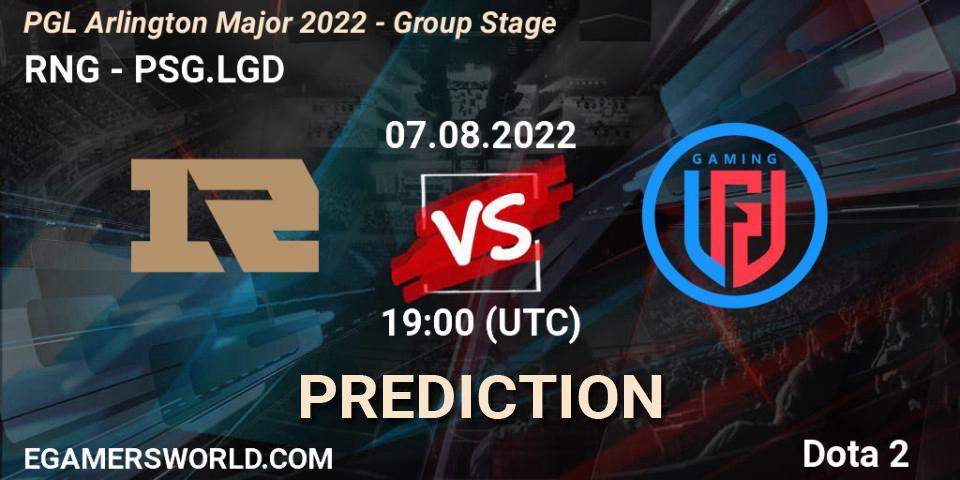 Pronóstico RNG - PSG.LGD. 07.08.22, Dota 2, PGL Arlington Major 2022 - Group Stage