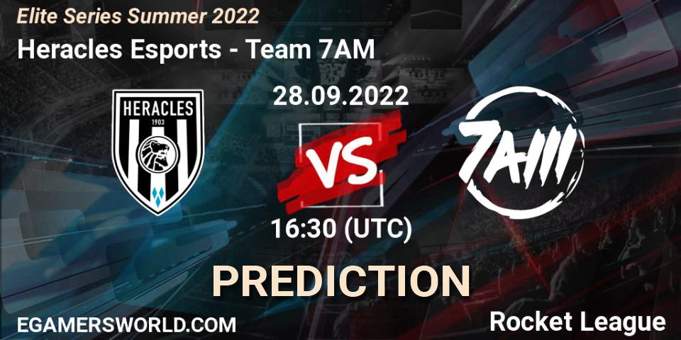 Pronóstico Heracles Esports - Team 7AM. 28.09.2022 at 16:30, Rocket League, Elite Series Summer 2022