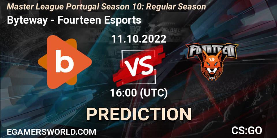 Pronóstico Byteway - Fourteen Esports. 11.10.2022 at 16:00, Counter-Strike (CS2), Master League Portugal Season 10: Regular Season
