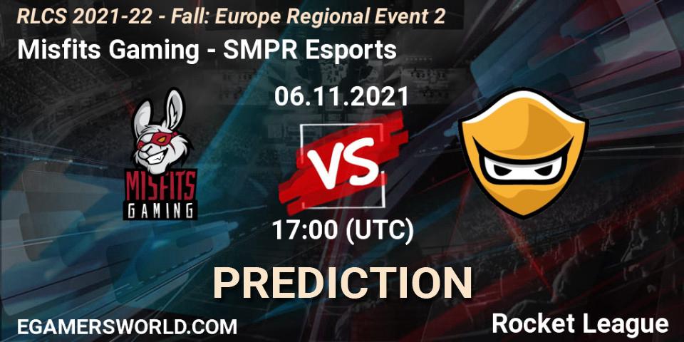 Pronóstico Misfits Gaming - SMPR Esports. 06.11.2021 at 17:00, Rocket League, RLCS 2021-22 - Fall: Europe Regional Event 2