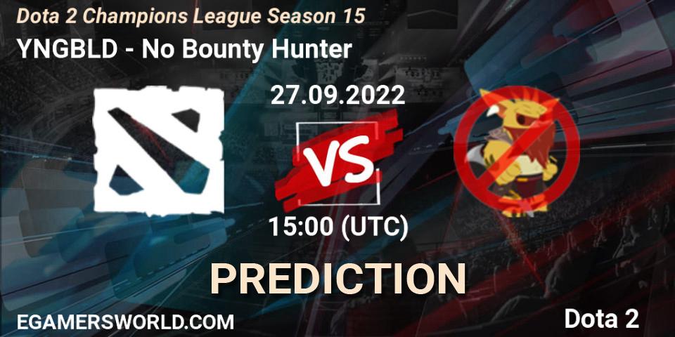 Pronóstico YNGBLD - No Bounty Hunter. 27.09.2022 at 15:16, Dota 2, Dota 2 Champions League Season 15