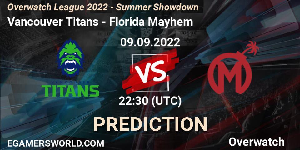 Pronóstico Vancouver Titans - Florida Mayhem. 09.09.2022 at 22:45, Overwatch, Overwatch League 2022 - Summer Showdown