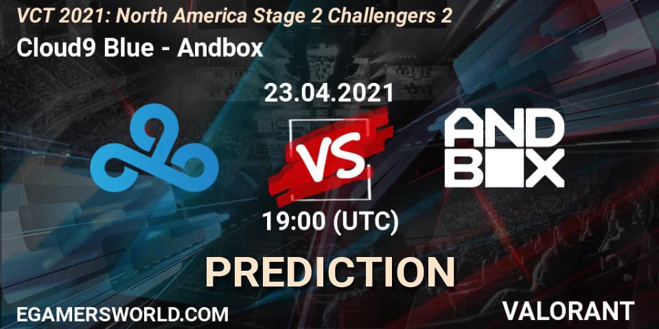 Pronóstico Cloud9 Blue - Andbox. 23.04.2021 at 19:00, VALORANT, VCT 2021: North America Stage 2 Challengers 2