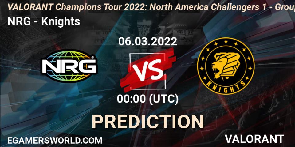 Pronóstico NRG - Knights. 06.03.2022 at 00:00, VALORANT, VCT 2022: North America Challengers 1 - Group Stage