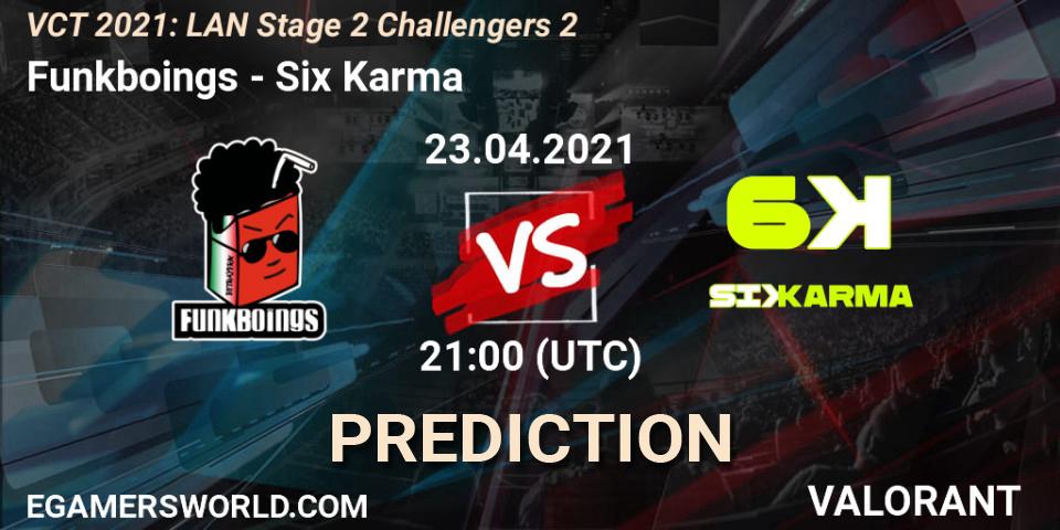 Pronóstico Funkboings - Six Karma. 23.04.2021 at 21:00, VALORANT, VCT 2021: LAN Stage 2 Challengers 2