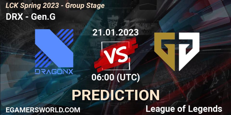 Pronóstico DRX - Gen.G. 21.01.2023 at 06:00, LoL, LCK Spring 2023 - Group Stage