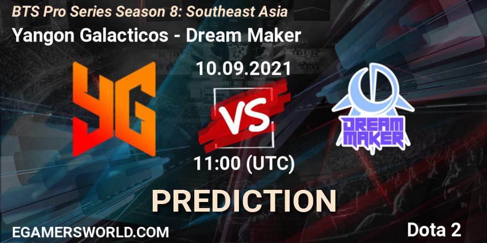 Pronóstico Yangon Galacticos - Dream Maker. 10.09.2021 at 11:26, Dota 2, BTS Pro Series Season 8: Southeast Asia