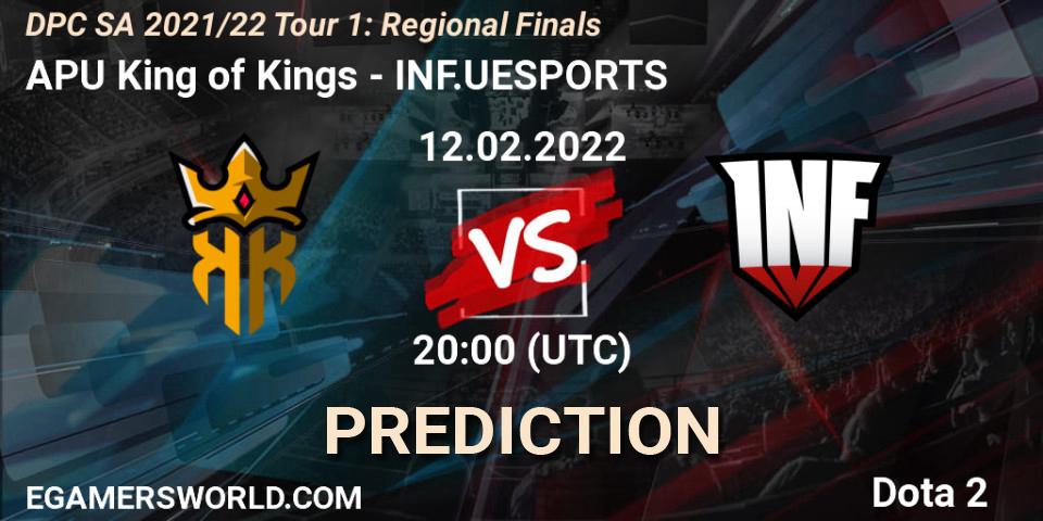 Pronóstico APU King of Kings - INF.UESPORTS. 12.02.2022 at 20:06, Dota 2, DPC SA 2021/22 Tour 1: Regional Finals