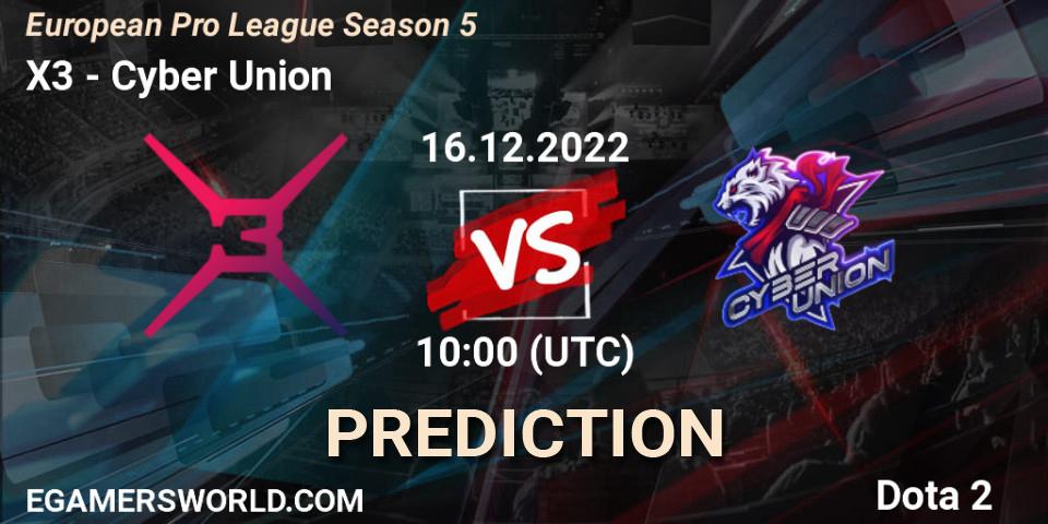 Pronóstico X3 - Cyber Union. 16.12.22, Dota 2, European Pro League Season 5