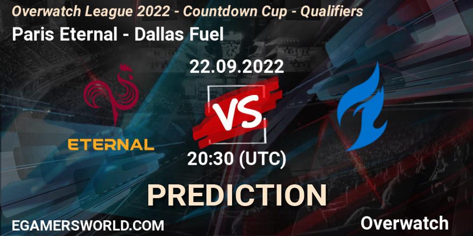 Pronóstico Paris Eternal - Dallas Fuel. 25.09.22, Overwatch, Overwatch League 2022 - Countdown Cup - Qualifiers