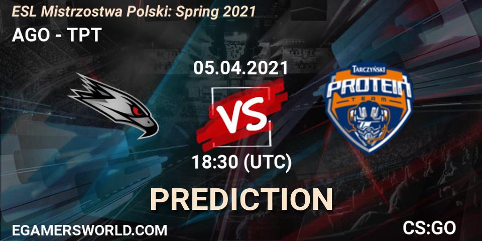 Pronóstico AGO - TPT. 05.04.2021 at 16:30, Counter-Strike (CS2), ESL Mistrzostwa Polski: Spring 2021